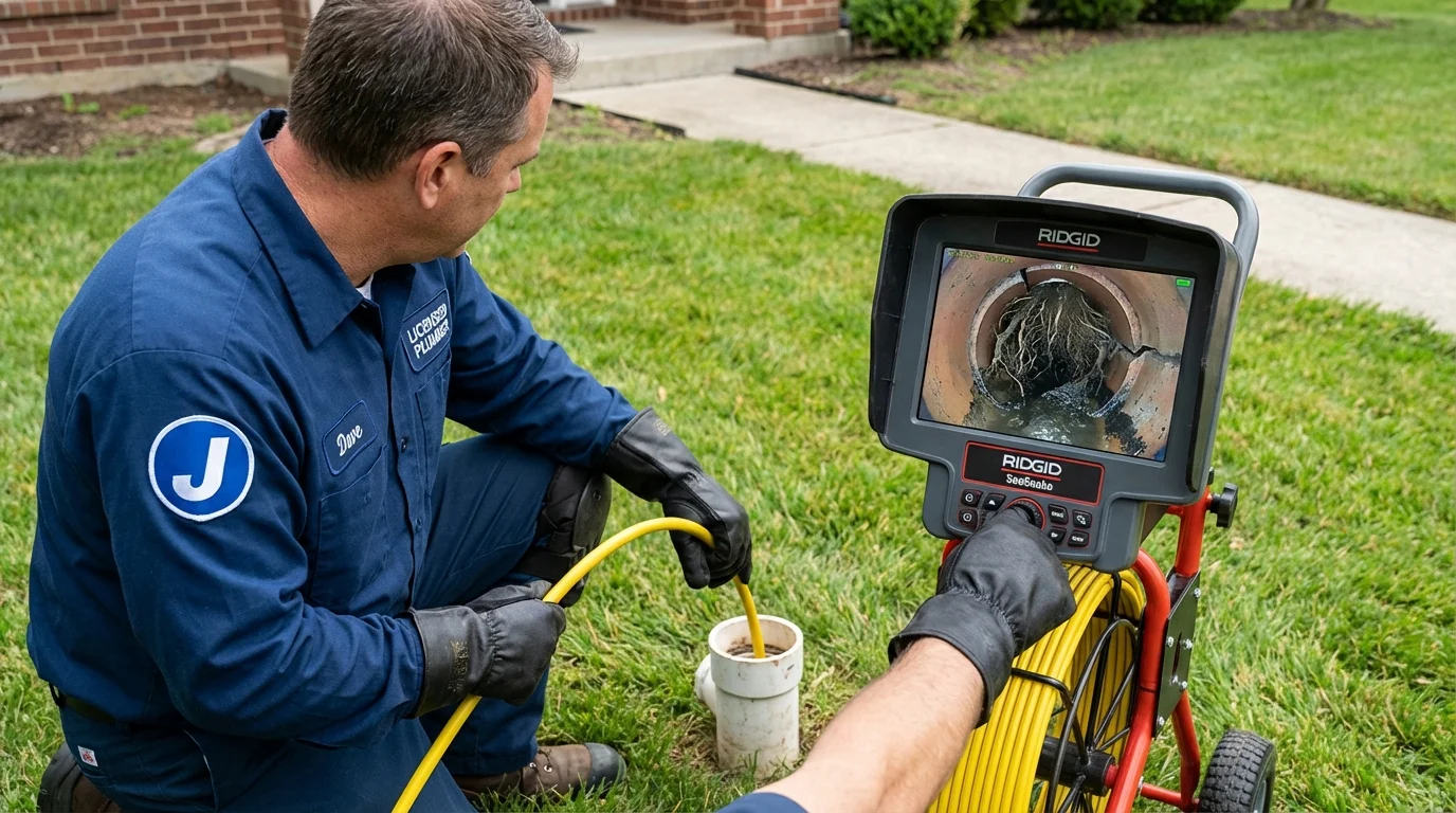 Sewer camera inspection being performed by Johns Plumbing LLC in Wright City